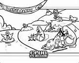 Coloring Penguin Clubpenguin sketch template