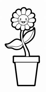 Blumentopf Ausmalen Blume Malvorlage Schule Kostenlose Schablone Basteln sketch template
