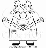 Hug Cartoon Chubby Wanting Scientist Male Happy Clipart Thoman Cory Outlined Coloring Vector 2021 sketch template