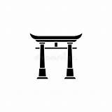 Icona Portone Giappone Torii sketch template