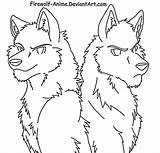 Firewolf Lineart Wolves Yin Wolfheart Hannibal Riki Coloringhome Sneak sketch template