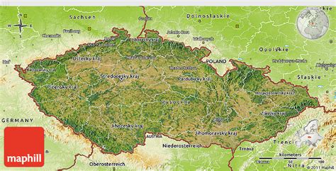 Satellite 3d Map Of Czech Republic Physical Outside