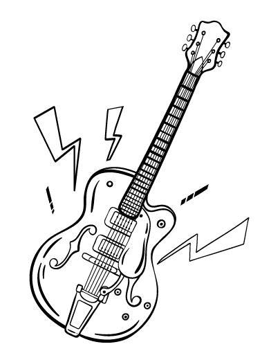 rock guitar coloring page  amazing svg file