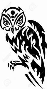Tribal Owl 123rf Croce sketch template