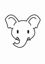 Coloring Elephant Head Large sketch template