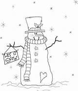 Snowman Coloring Let Pages Snow Patterns Primitive Printable Snowmen Craft Christmas Winter Crafts Embroidery Cute Fringe Beyond Sisters Painting Carmen sketch template