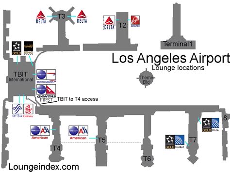 lax los angeles airport guide terminal map airport guide lounges images   finder