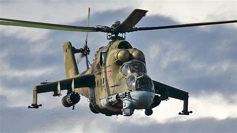 video shows russian mi  hind attack helicopters  intense action