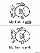 Preschool Emergent Reader Kindergarten Fish Colors Preview sketch template