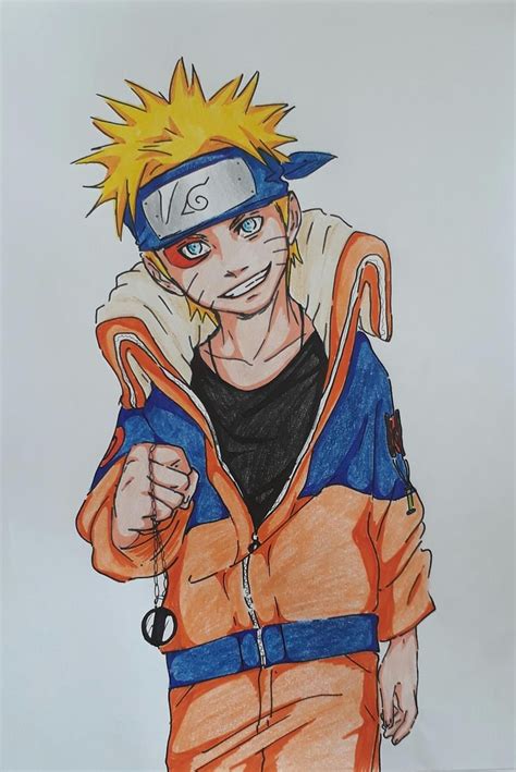 I Drew Naruto A4 Sign Pen And Colour Pencil Anime