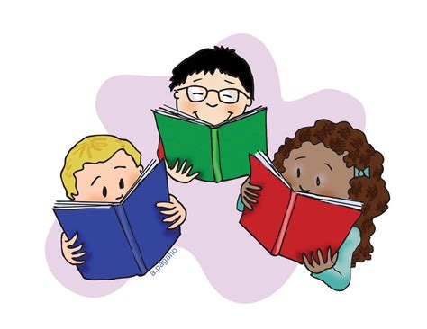 children reading books pictures clipartsco