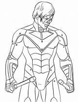 Grayson Dick Coloring Nightwing Pages Lego Printable sketch template
