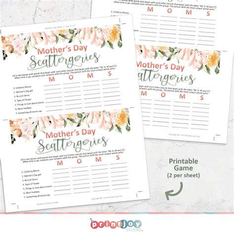 printable mothers day games mothers day ideas mothers etsy