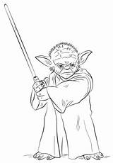 Yoda Coloring Wars Star Pages Printable Lightsaber Drawing Kids Supercoloring Print Sheets Clipart Color Characters Do Draw Drawings Library Boys sketch template