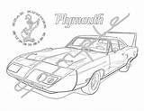 Plymouth Superbird Roadrunner 1970 Coloring Adult Printable sketch template