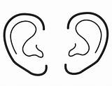 Ears Outline Two Illustration Right Large sketch template