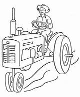 Coloring Tractor Farmer Pages Kids Printable Coloringfolder sketch template