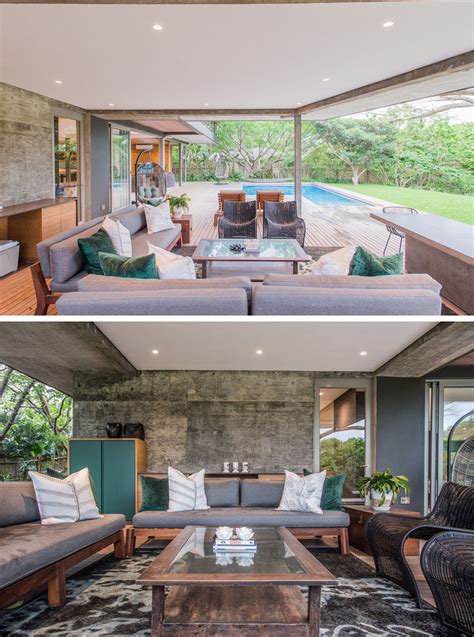 outdoor lounge adds extra living space   south african house