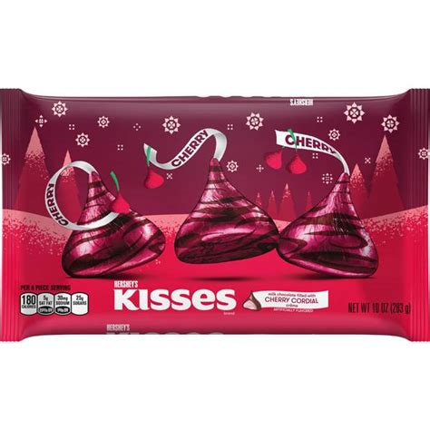 hershey s 10 oz christmas cherry creme kisses 3400013035 blain s