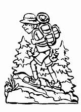 Hiking Coloring Pages Backpack Camping Boy Printable Color Getcolorings Print Netart Camp Popular sketch template