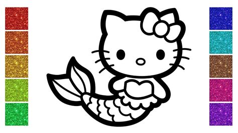 coloring pages  kitty mermaid  svg file cut cricut