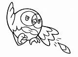 Rowlet Coloring Pokemon Template sketch template