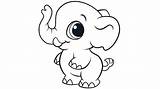 Coloring Elephant Pages Baby Print sketch template