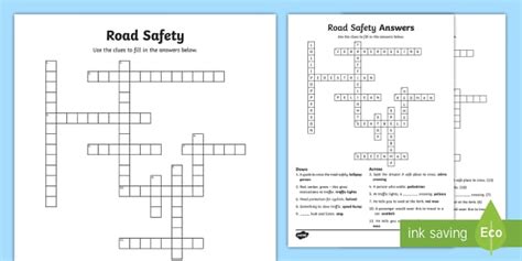 ks road safety crossword teacher