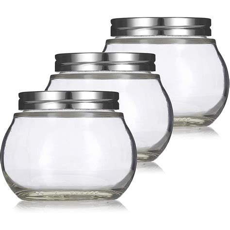Clear 8 Oz 220 Ml Round Glass Jar With Silver Metal Lid