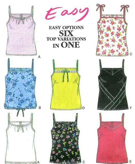 Easy Tank Top Sewing Pattern Spaghetti Strap Camisole 6873