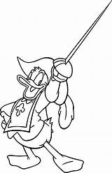Donald Disney Coloring Pages Duck Musketeers Three Wecoloringpage sketch template
