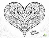 Coloring Pages Heart Hearts Adults Adult Printable Roses Detailed Fire Gothic Drawings Abstract Wings Color Valentine Print Colouring Sheets Clipart sketch template