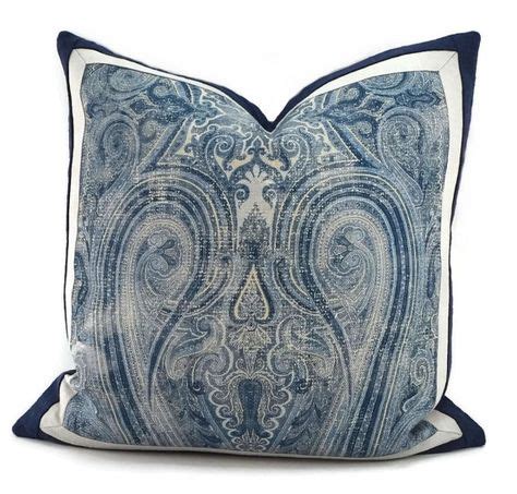 blue gray  white ralph lauren birchwood paisley dusk pillow cover