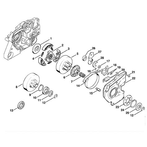 stihl ms  chainsaw ms  parts diagram clutch