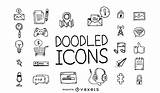 Icons Doodle Set Vexels Logos Vectors Attribution Vector Ai sketch template