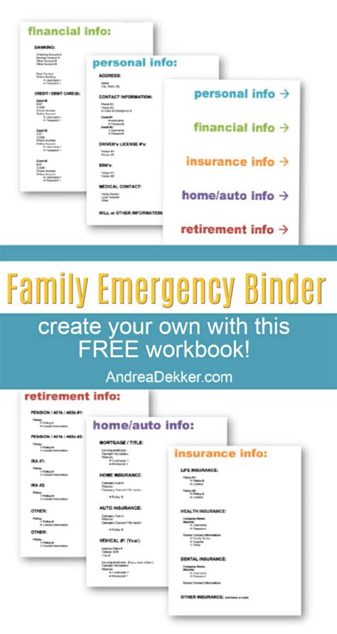 emergency binder  printables emergency preparedness binder family