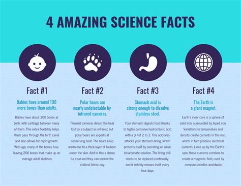teal science facts list infographic venngage science facts