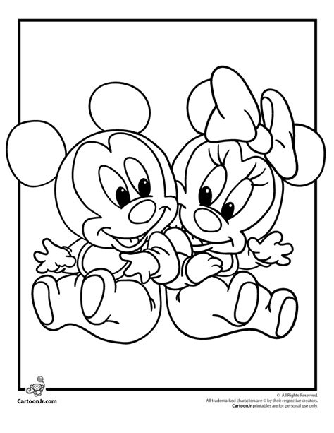 cute baby mickey  minnie mouse coloring pages images coloring