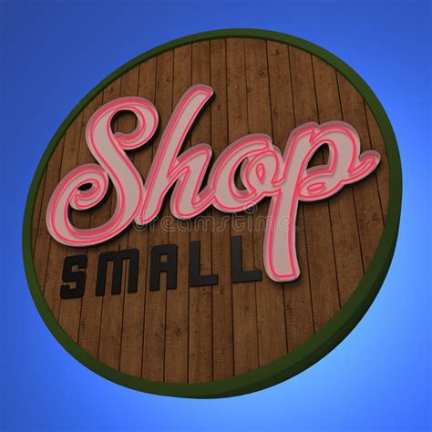 shop small neon sign stock illustration image 63177447
