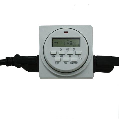hour digital timer  volt dual outlet garden control programmable plug tool ebay