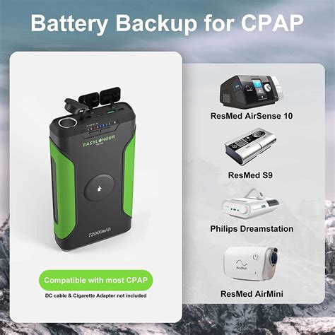 buy easylonger cpap battery backup wh mah power bank  resmed  airsense  usb