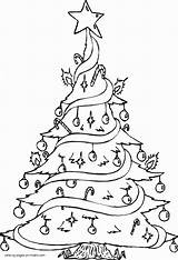 Christmas Coloring Pages Printable Trees Tree Holiday Print sketch template