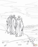Emmaus Road Jesus Coloring Pages Luke 24 13 Printable 35 Kids Disciples Bible Supercoloring Sheets Walk Drawing Color Dots sketch template