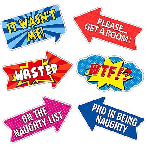 the ‘fun and naughty word board photo booth prop multi pack of 6 ebay