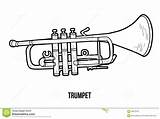 Trompet Instrumenten Kleurend Muzikale Trumpet sketch template