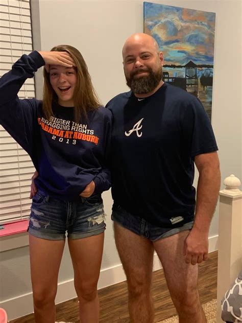 dad puts on tiny jeans shorts to prove his teenage daughter a point