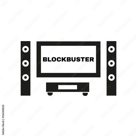 vettoriale stock blockbuster movie icon tv and home theater cinema