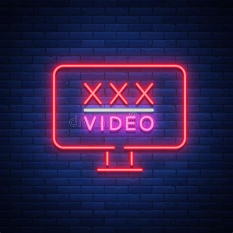 adult video neon sign design template neon logo xxx