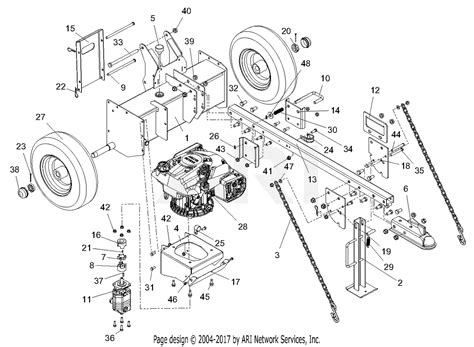 ariens     ton log splitter parts diagram  frame engine  pump