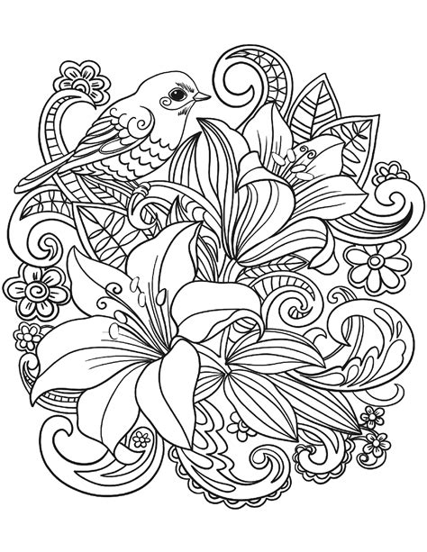 detailed coloring pages  adults flowers